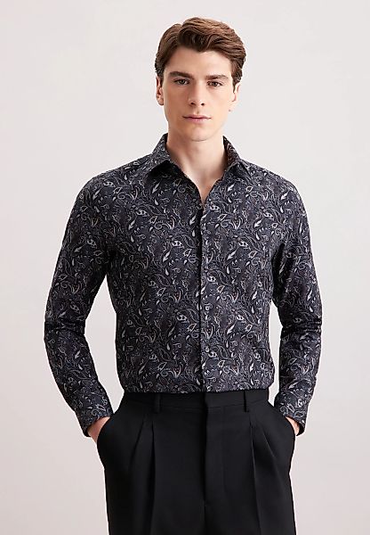 seidensticker Flanellhemd "Schwarze Rose", Slim 1/1 Kentkragen Flanell günstig online kaufen