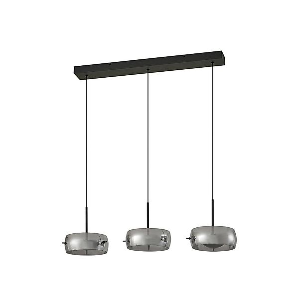 Lucande LED Martis 10041620 Dimmbar Modern in Schwarz aus Glas 3-flammig Wo günstig online kaufen