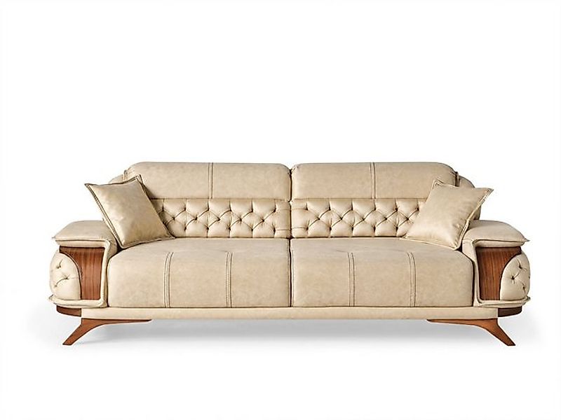 JVmoebel Sofa Stilvolles Modernes Sofa Set 3+3+1 Beige Design für Wohnzimme günstig online kaufen