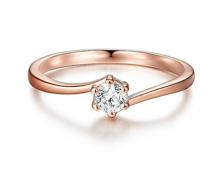 Trilani Silberring roségold, Zirkonia günstig online kaufen