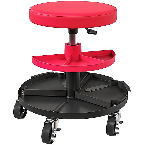 HOMCOM Werkstatthocker mit Rollen Tabletts höhenverstellbar 40-51cm Rollhoc günstig online kaufen
