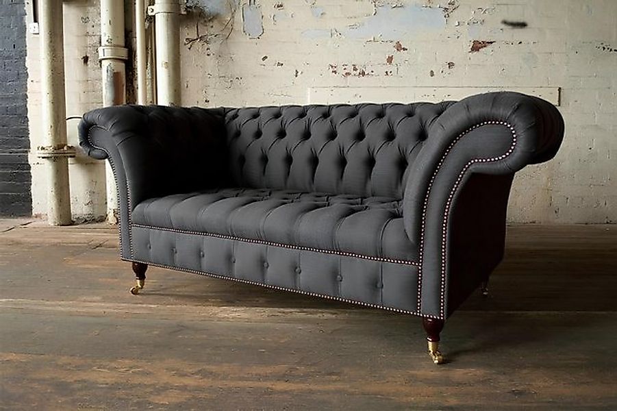 Xlmoebel Sofa Zweisitzer Chesterfield Polstermöbel mit Stoff- und Lederober günstig online kaufen