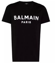 Balmain Paris T-Shirt Herren Flocked Logo günstig online kaufen