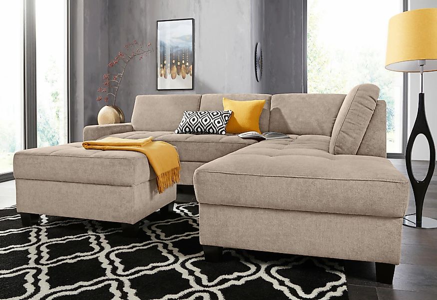 DOMO collection Ecksofa "Florentina zeitlos und elegant, Sitznähte als Desi günstig online kaufen