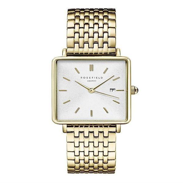 ROSEFIELD Quarzuhr ROSEFIELD Damenuhr Boxy Gold günstig online kaufen