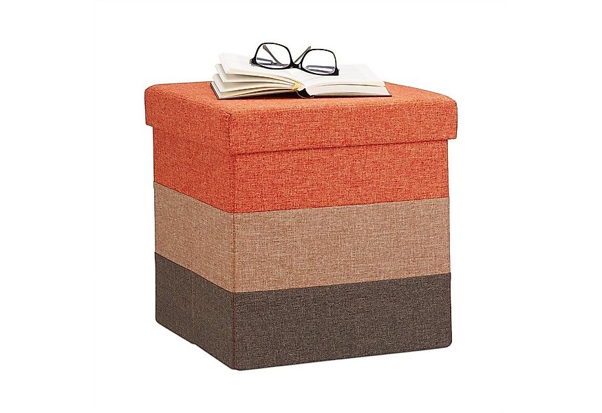 relaxdays Sitzhocker Gepolsterter Hocker mit bunten Streifen, C günstig online kaufen