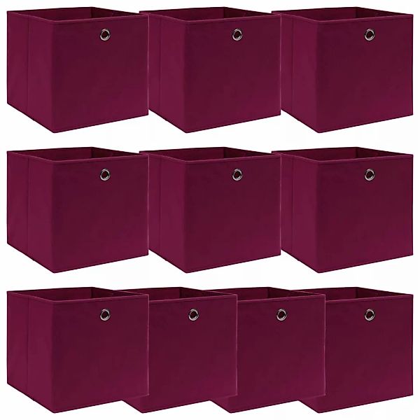 Aufbewahrungsboxen 10 Stk. Dunkelrot 32×32×32 Cm Stoff günstig online kaufen