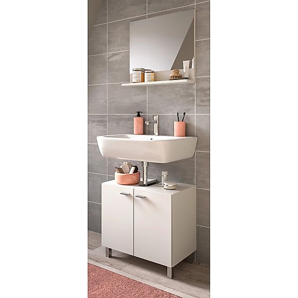 Inn.Furn Badmöbel-Set Weiß 2-teilig 57 cm Hängend oder Stehend Lowell günstig online kaufen