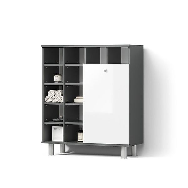 Livinity® Wäscheschrank Fucino, Weiß Hochglanz, 78.4 x 91.6 cm günstig online kaufen