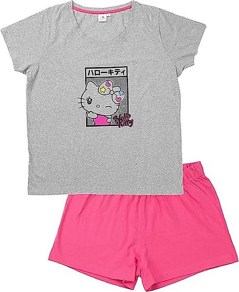 Hello Kitty Schlafanzug Damen Nachtwäsche Set aus Baumwolle – Pyjama mit Sh günstig online kaufen