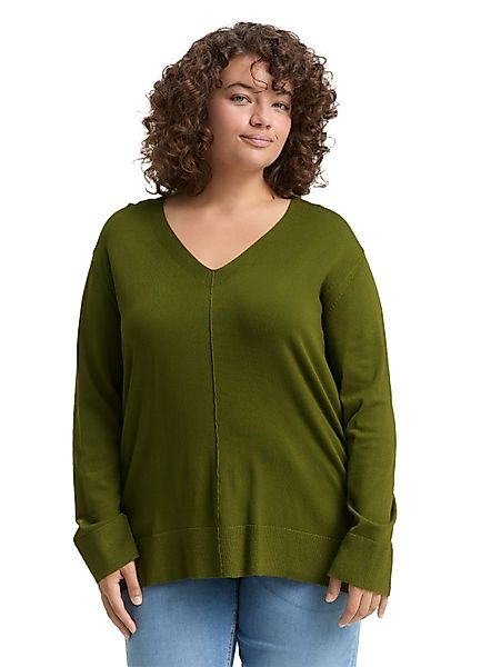 TOM TAILOR PLUS Strickpullover mit Ziernaht günstig online kaufen
