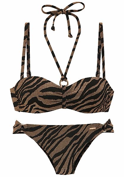 Bruno Banani Bügel-Bandeau-Bikini, in zweifarbiger Animal-Optik günstig online kaufen