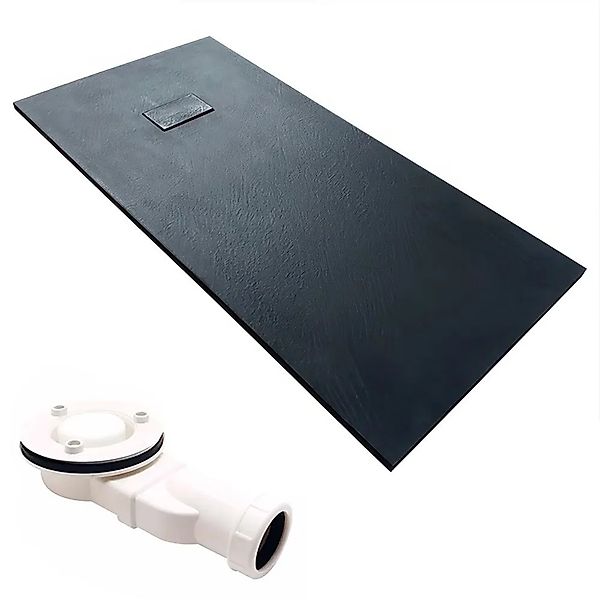 Bad Land Duschwanne Rechteck VIDAR 150x90x3,2 Verbundwerkstoff Schwarz Stei günstig online kaufen