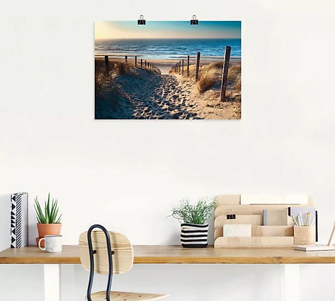 Artland Wandbild "Weg zum Nordseestrand Sonnenuntergang", Strand, (1 St.) günstig online kaufen