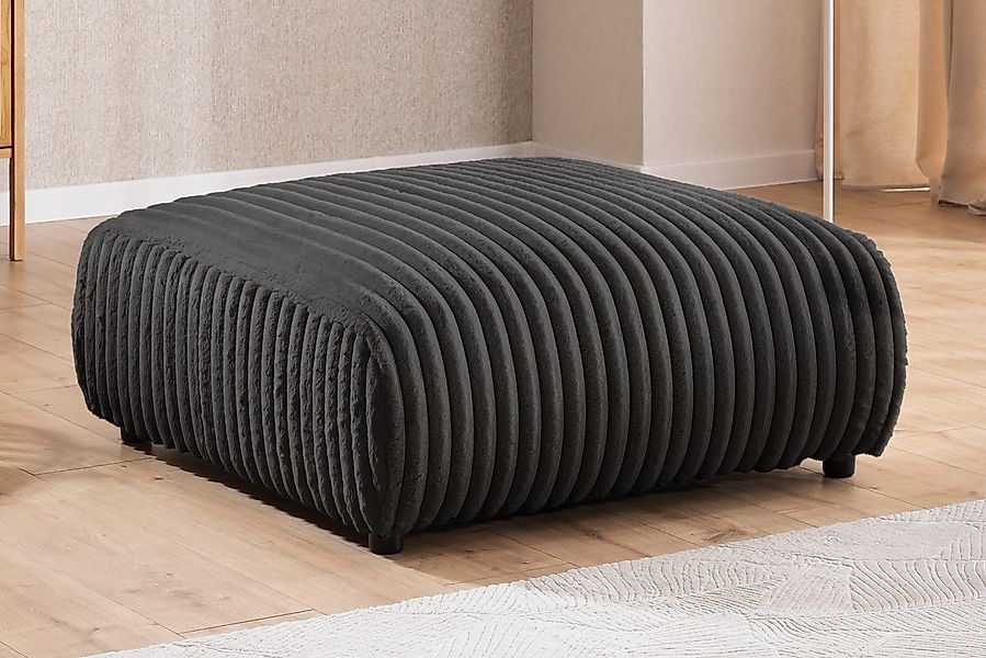 S-Style Möbel Polsterhocker Mollis aus Plüschcord mit schöner Sitzkomfort, günstig online kaufen