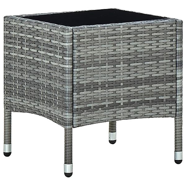 vidaXL Gartentisch Grau 40x40x45 cm Poly Rattan 45902 günstig online kaufen