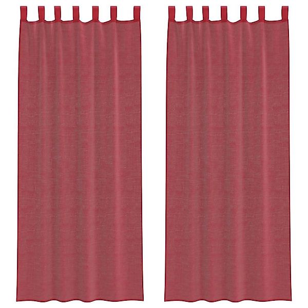 vidaXL Voile Vorhänge mit Stangentaschen 2 Stk Weinrot 4102250 günstig online kaufen