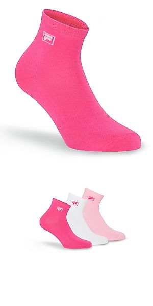 Fila Kurzsocken "UNISEX QUARTER PLAIN SOCKS", (3 Paar), mit eingestrickem L günstig online kaufen