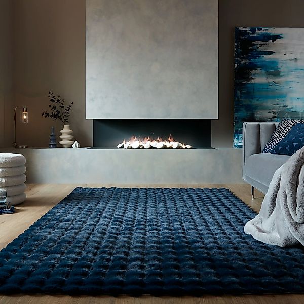 FLAIR RUGS Hochflor-Teppich "Waffle Faux Fur" rechteckig 35 mm Höhe Waffelm günstig online kaufen