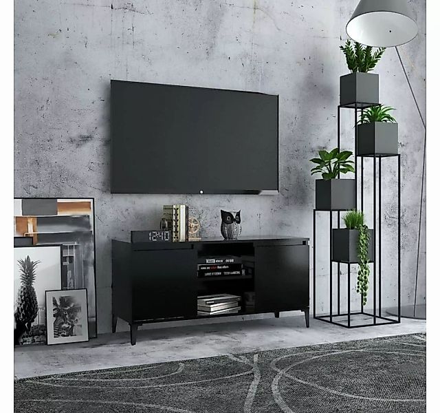 furnicato TV-Schrank mit Metallbeinen Schwarz 103,5x35x50 cm günstig online kaufen