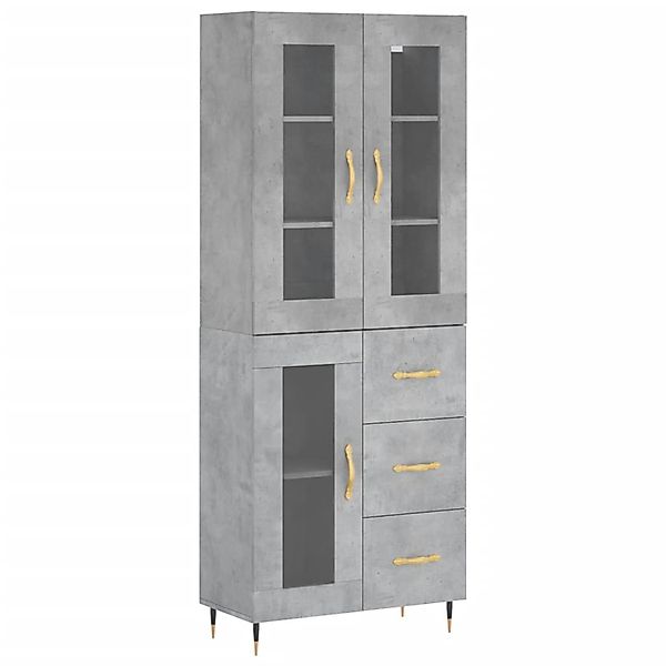 vidaXL Highboard Betongrau 69,5x34x180 cm Holzwerkstoff 3198581 günstig online kaufen