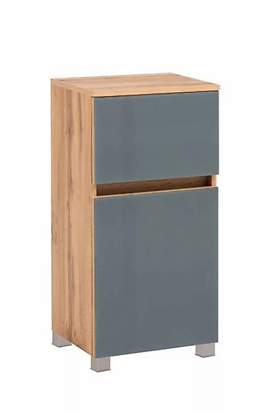 Unterschrank 40 HELSINKI von Held Möbel Wotan Eiche / Glas weiß günstig online kaufen