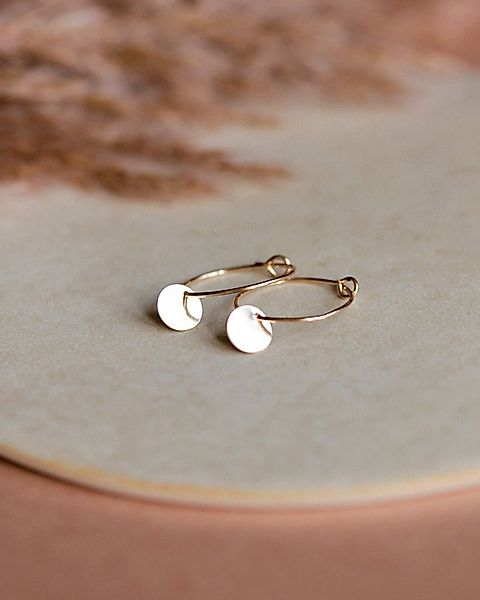 lille mus Paar Creolen Creolen 'Plättchen' 925 Silber / vergoldet günstig online kaufen