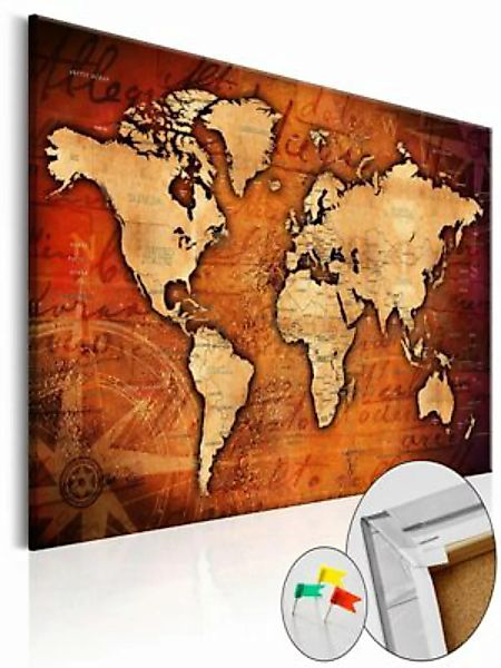 artgeist Pinnwand Bild Amber World [Cork Map] mehrfarbig Gr. 90 x 60 günstig online kaufen