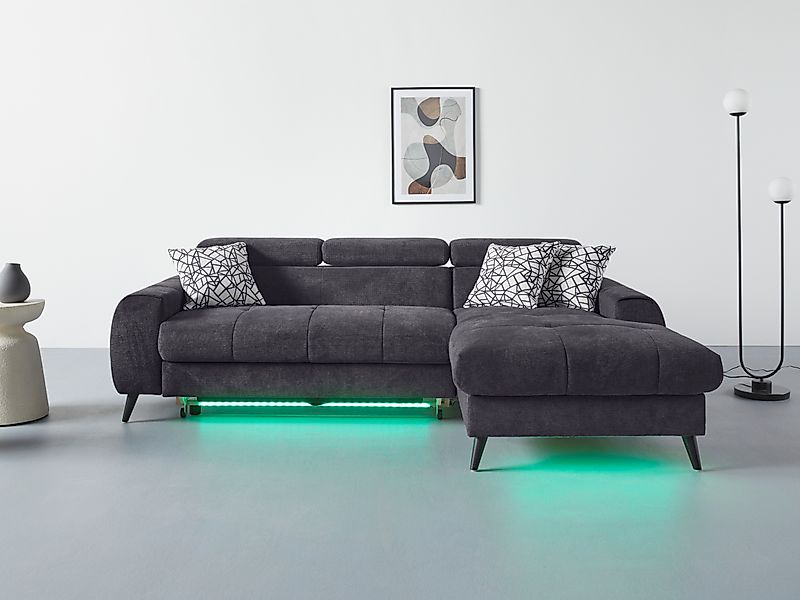 COTTA Ecksofa "Mia L-Form mit 3 Zierkissen", wahlweise mit Bettfunktion, Be günstig online kaufen