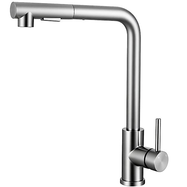 AICA Wasserhahn Silber Hochdruck Küchenarmatur mit Brause Ausziehbar 360° Z günstig online kaufen