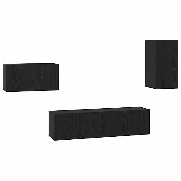 vidaXL TV-Schrank-Set 4-Tlg Schwarz Eichen-Optik 30,5 x 30 x 60 cm 3393298 günstig online kaufen