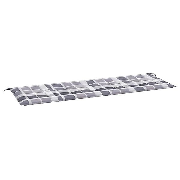 vidaXL Sitzauflage Gartenbank-Auflage Grau Karomuster 150x50x4 günstig online kaufen