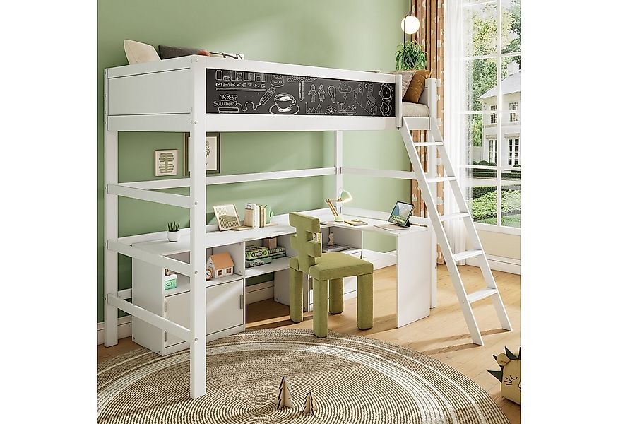 KLAM HOME Etagenbett Kinderbett Einzelbett Bettgestell Mit Rundum-Absturzsi günstig online kaufen