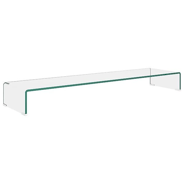 furnicato TV-Schrank TV-Tisch/Bildschirmerhöhung Glas Transparent 120x30x13 günstig online kaufen