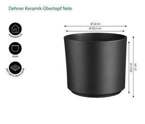 Dehner Übertopf Nele, Ø 29 - günstig online kaufen