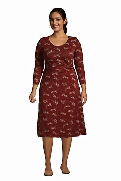 Jerseykleid mit Knoten und 3/4-Ärmeln in großen Größen, Damen, Größe: 48-50 günstig online kaufen