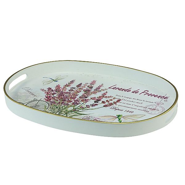 Viana Dekofigur Deko Tablett Lavendel Kunststoff günstig online kaufen