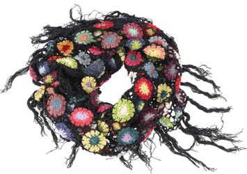 Guru-Shop Halstuch Häkelstola, Hippie Blümchen Häkelschal,.. günstig online kaufen