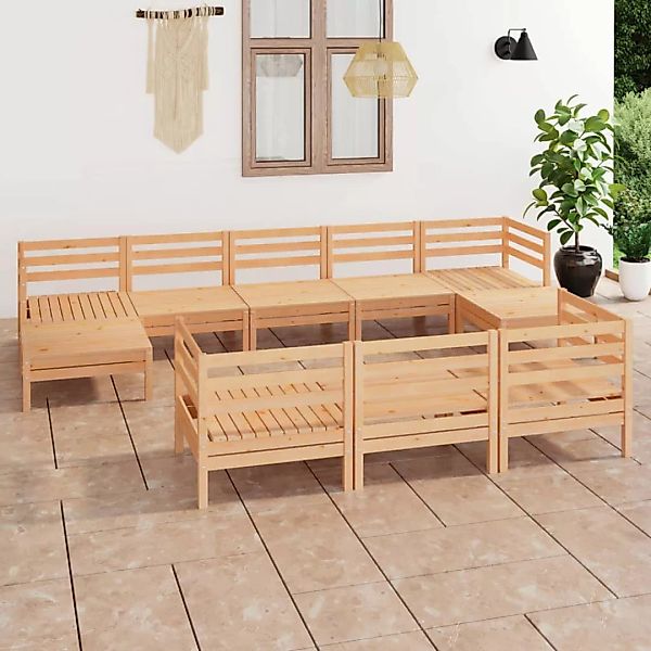 10-tlg. Garten-lounge-set Massivholz Kiefer günstig online kaufen