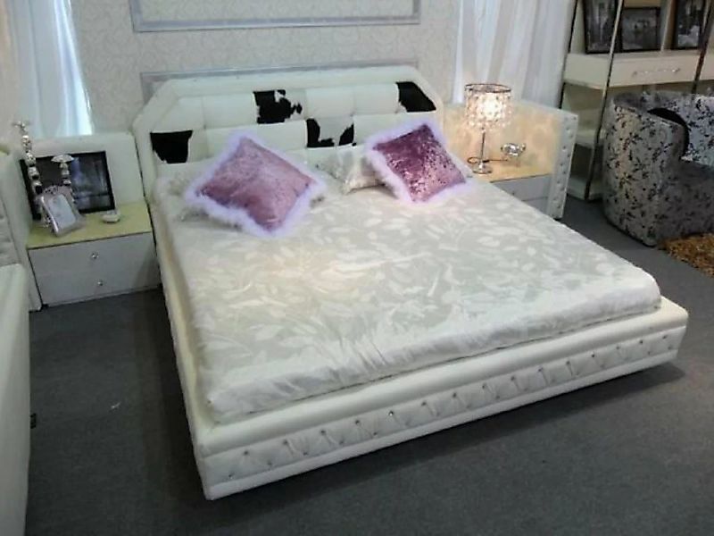 JVmoebel Bett Modernes weißes Bett im Chesterfield-Stil günstig online kaufen