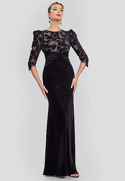 Goddiva Maxikleid Scalloped Velvet Crochet Maxi Dress langes Kleid günstig online kaufen
