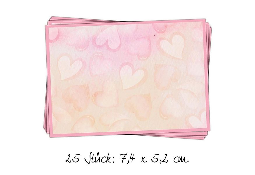 Logbuch-Verlag Dekofigur 25 kleine Aufkleber 7,4 x 5,2 cm mit rosa Herzen - günstig online kaufen