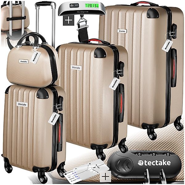 tectake Trolley Hartschalenkoffer-Set, 4 Rollen, 4-teilig, günstig online kaufen