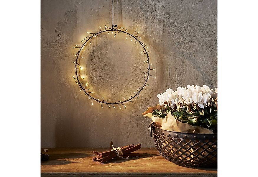 MARELIDA Dekokranz LED Kranz Draht Türkranz Wandkranz Leuchtkranz 80LED D: günstig online kaufen