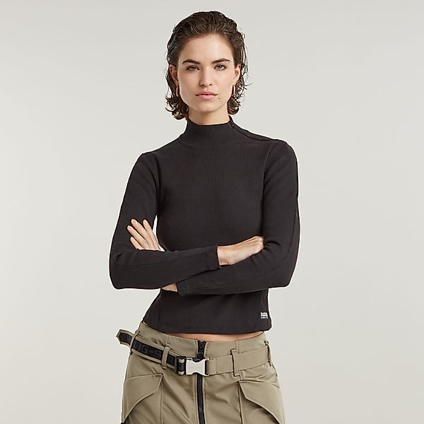 G-STAR T-Shirt Asymmetric Zip Cropped Slim günstig online kaufen