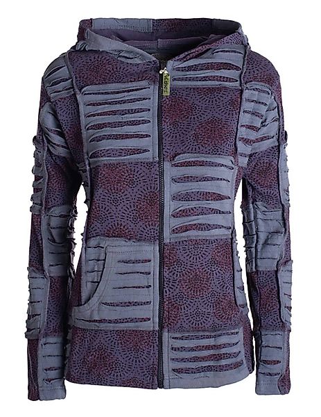 Vishes Kapuzensweatjacke Damen Patchwork Jacke Blumen-Sweatjacke günstig online kaufen
