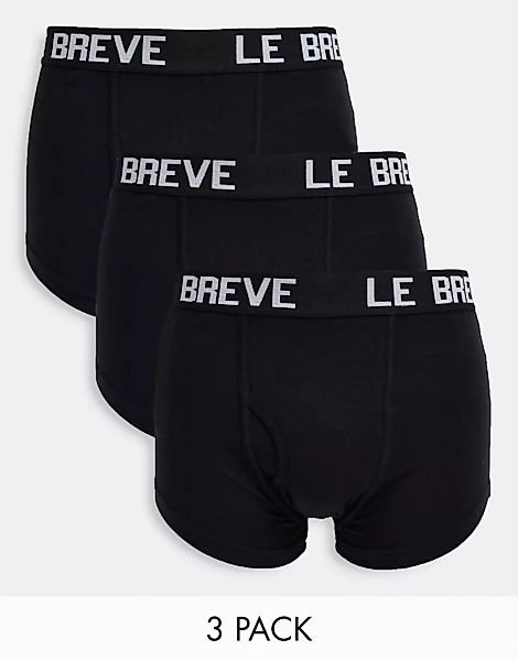 Le Breve – Unterhosen im 3er-Pack in Schwarz günstig online kaufen
