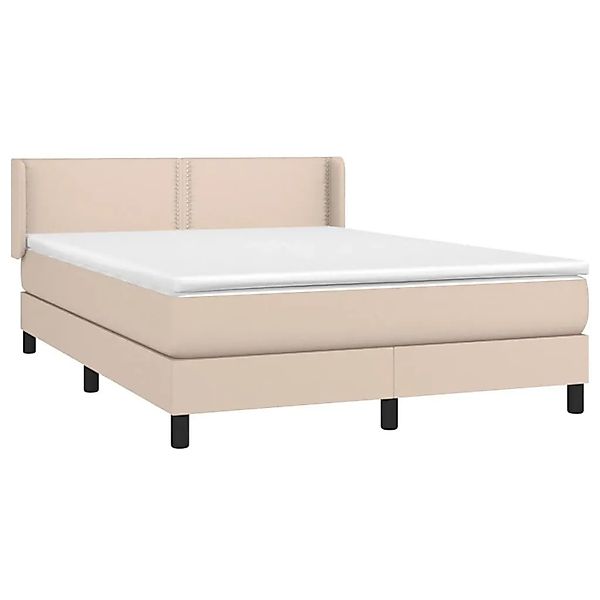 vidaXL Boxspringbett Matratze Cappuccino-Braun 140x190cm Kunstleder 3130720 günstig online kaufen