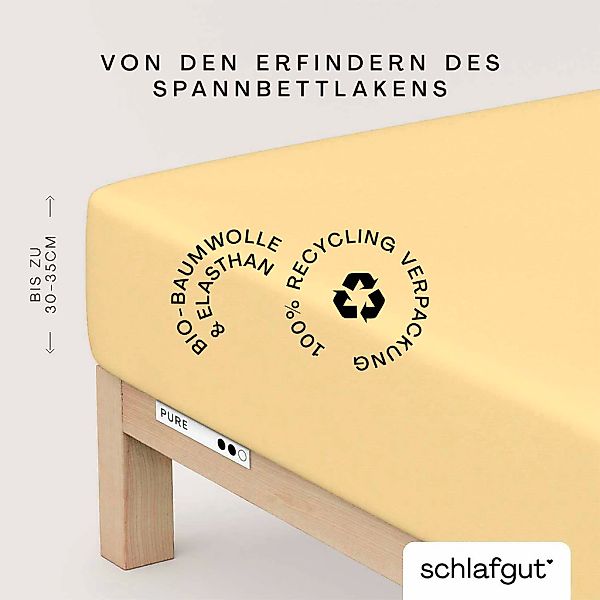 Schlafgut Spannbettlaken "PURE Bio-Baumwolle mit Elasthan, dehnbar blickdic günstig online kaufen
