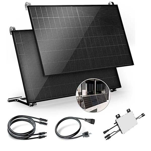Solakon Balkonkraftwerk 900W 800W Solaranlage mit Balkonhalterung Steckerfe günstig online kaufen